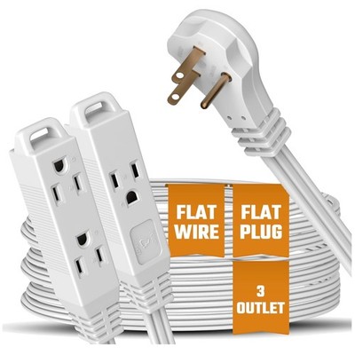Slim Profile Multi-Outlet Extension Cord - 3 Pack