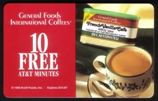 10m General Foods International Coffees Promo French Vanilla USED Phone Card