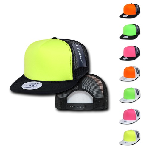 Flat Bill Neon Trucker Hats Caps 