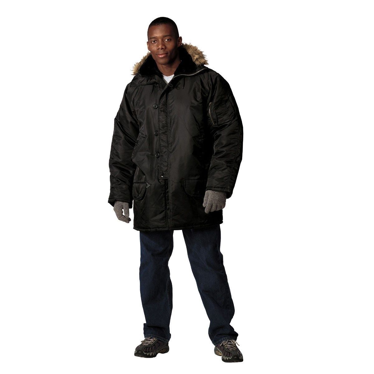 ROTHCO 9390 BLACK COLD WEATHER N-3B MILITARY MENS SNORKEL PARKA JACKET XS TO 3X