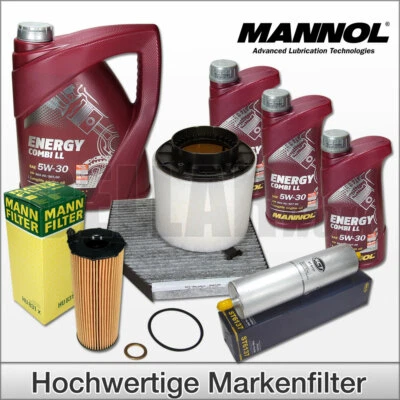CELLARWORX BUNDLE (INSPEKTIONSPAKET) für Audi A4 8K B8 2.7 3.0 TDI Inspektionspaket Filtersatz 8L MANNOL 5W-30 LL Öl