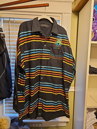 vintage Coogi mens Button Down Long Sleeve Shirt 4XL Multicolor 100% Cotton