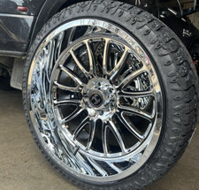 4 New 22x12 Hardcore Hc101 Wheels And 33 Tires -44 Chrome 6x5.5 Chevy 6x135