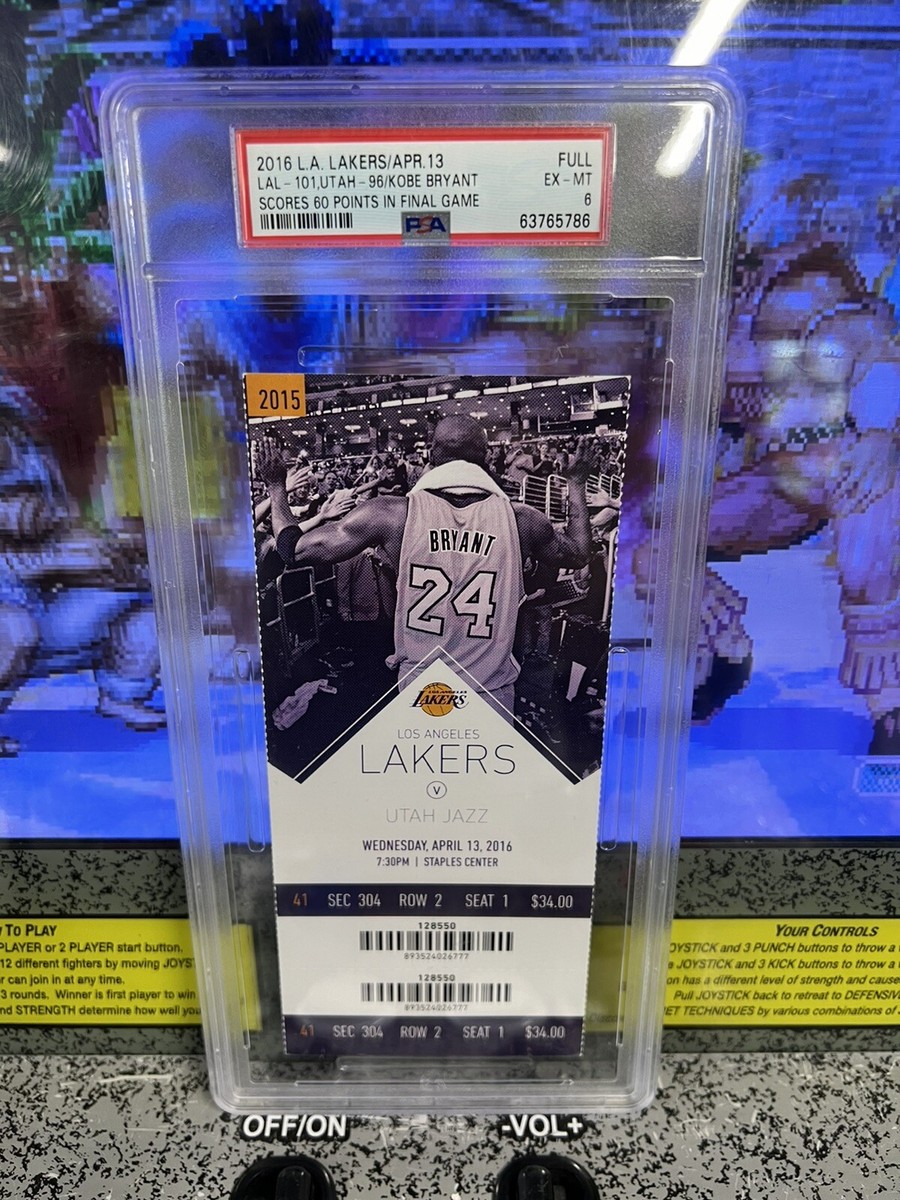 4/13/2016 Kobe Bryant Final NBA Game FULL TICKET 60 Points