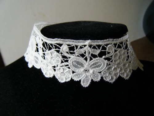 Antique Collar Brussels lace  high neck design hand done. - Picture 2 of 6