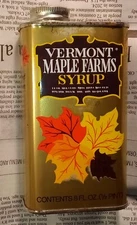 Vintage - NOS - Sealed - Vermont Maple Farms Syrup - 8 OZ. Tin - Fairfield, VT