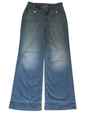 J Crew Women's Sz 28 High Rise Wide Leg 96 Denim Sailor Trouser Jean 2024