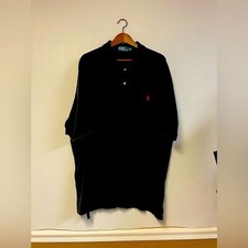 Polo Ralph Lauren Men  s Black Cotton Mesh Classic-Fit Polo Shirt Size 2XB