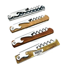 4 Pcs Waiter's Friend Corkscrew, Wine Bottle Opener, Foil Cutter, Stainless