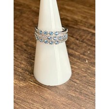 Bomb Party Rbp7586 The Carlotta Ring Lab Created Aqua Blue Spinel Rhodium Size 6