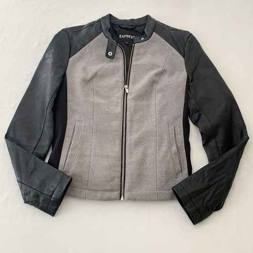 Express Mixed Media Moto Jacket Size S - Picture 4 of 12
