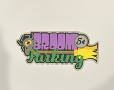 Broom Parking Halloween Scrapbook Title Handmade Paper Pierced Die Cut
