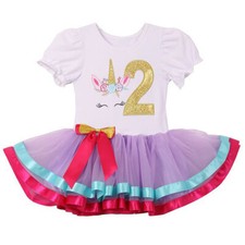 LILAC Size M Baby Girl Birthday Outfits Newborn Unicorn Tutu Dress