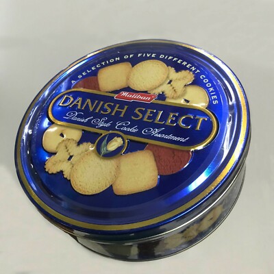 Danish Butter Cookies 17 oz. Biscuits 5 Different Crunch Sweets Cookies Pack Tin