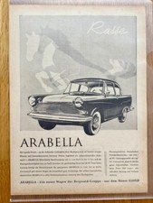 Borgward Arabella Oldtimer Lloyd Original 1959 Vintage Advert Werbung Reklame V2