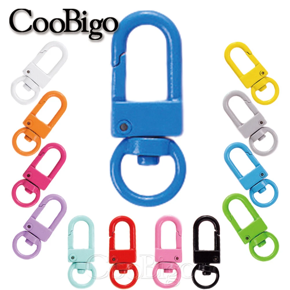 5x Assorted Colors Swivel Lobster Clasp Clips Snap Hook Keychain