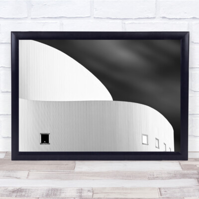 Abstrakte Linien Architektur Gebäude Fenster Schwarz & Weiß Kurve Kurven Druck