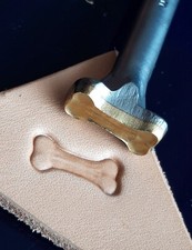 016-01 Puppy Bone hand made Brass leather stamp Saddlery tool punch