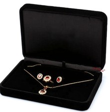 Deluxe Large Jewelry Pearl Set Gift box Black White/Beige Velvet for Jewelry set