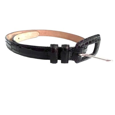 Small WCM New York Croc Brown Italian Calfskin Women display picture 2