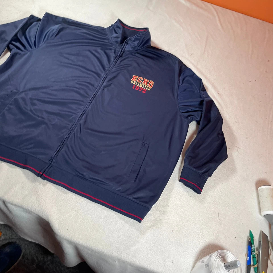 Chaqueta De Colección Echo Unltd Para Mujer 5XL Azul Pista Cremallera Completa Elegante Cuello Simulado Top Foto 3 de 4