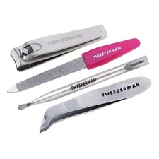 Tweezerman Nail Rescue Kit 4 Piece Portable Stainless Steel Nail Care Set
