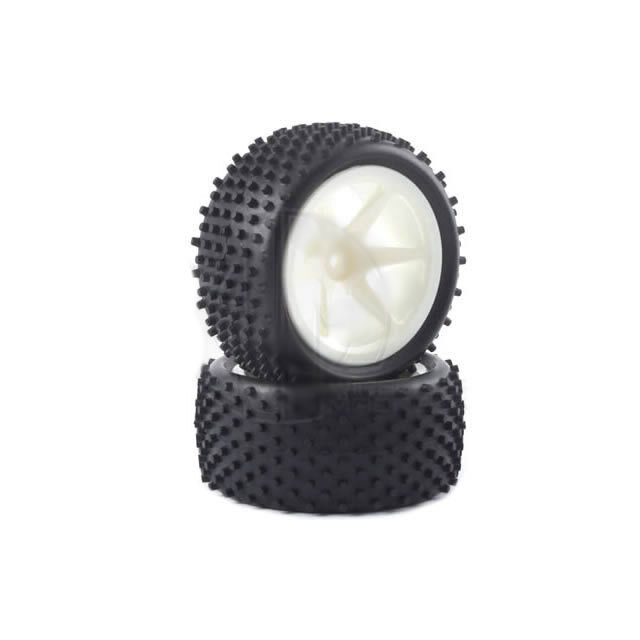 Fastrax 1/10th Off-Road Buggy Rear Stub Tyres 6 Spoke Wheels Pack of 2 FAST0047S