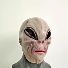 Máscara extraterrestre gris OVNI extraterrestre Roswell disfraz astronauta accesorios de látex
