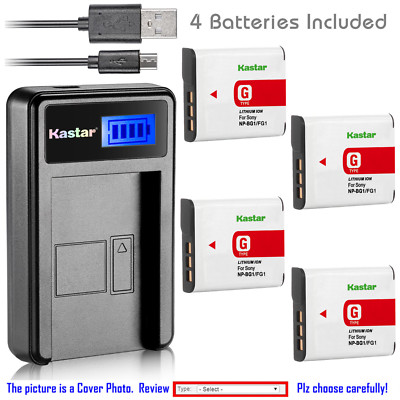 Kastar Battery LCD Charger for Sony NP-BG1 NP-FG1 Sony Cyber-shot DSC-HX9 Camera