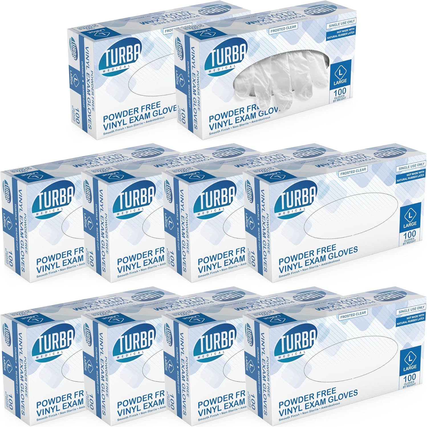 Latex-Free Disposable Vinyl Gloves Powder-Free Non-Sterile Single Use