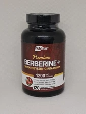 Nutriflair Premium Berberine HCL 1200Mg, 120 Capsules - Exp 5/28/26