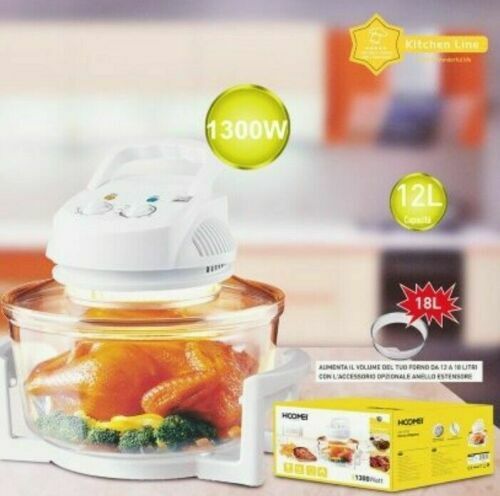 Hoomei Halogen Backofen 1300 W belüftet Fassungsvermögen 12 L Kochen ohne Öl - Bild 9 von 9