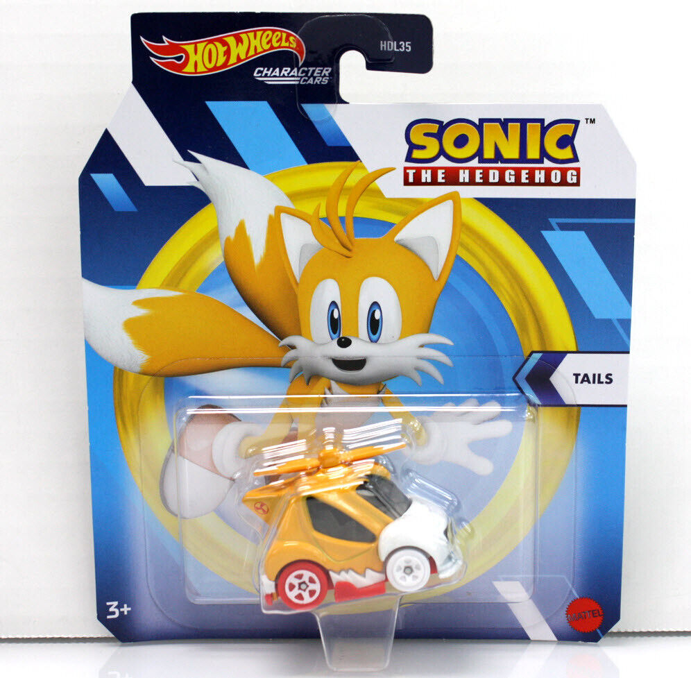 Hot Wheels Miles Tails Prower Character Car, Collectible 1:64 Scale Toy Car  Inspired by Sonic the Hedgehog 