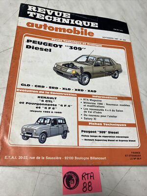Peugeot 309 GLD GRD SRD XLD XRD XAD Diesel Technical Review RTA