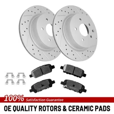 For Infiniti Nissan Maxima G37 G35 Qx50 Ex35 Rear Brake Rotors Ceramic Pad Kit