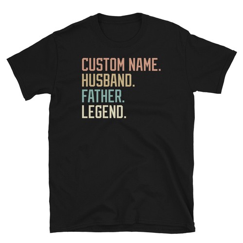 INDIVIDUELLER NAME Ehemann Vater Legende Vatertag Retro Kurzarm Unisex T-Shirt - Bild 7 von 11