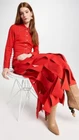 A.W.A.K.E. MODE Fitted Shirt with Back Ties Red 34 UK 6