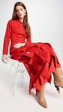 A.W.A.K.E. MODE Fitted Shirt with Back Ties Red 34 UK 6