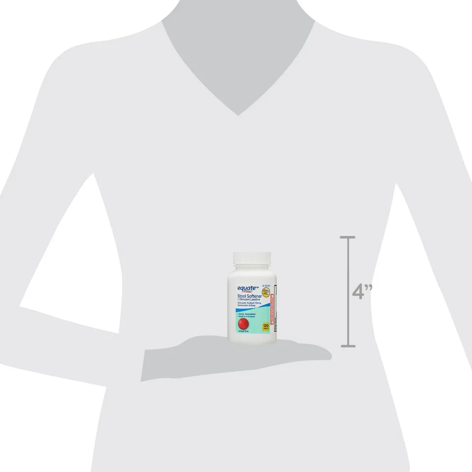 Amaciante de fezes Equate Plus estimulante comprimidos laxantes para constipação, 120 unidades - Imagem 2 de 4