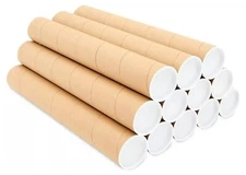 3" x 15" Heavy Duty Mailing Shipping Tubes with End Caps Made in USA (10 Pack)