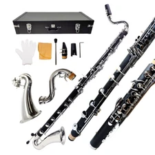 new Cello Clarinet Low C Clarinet pro Level Easy blowing Nickel Plated keys nice