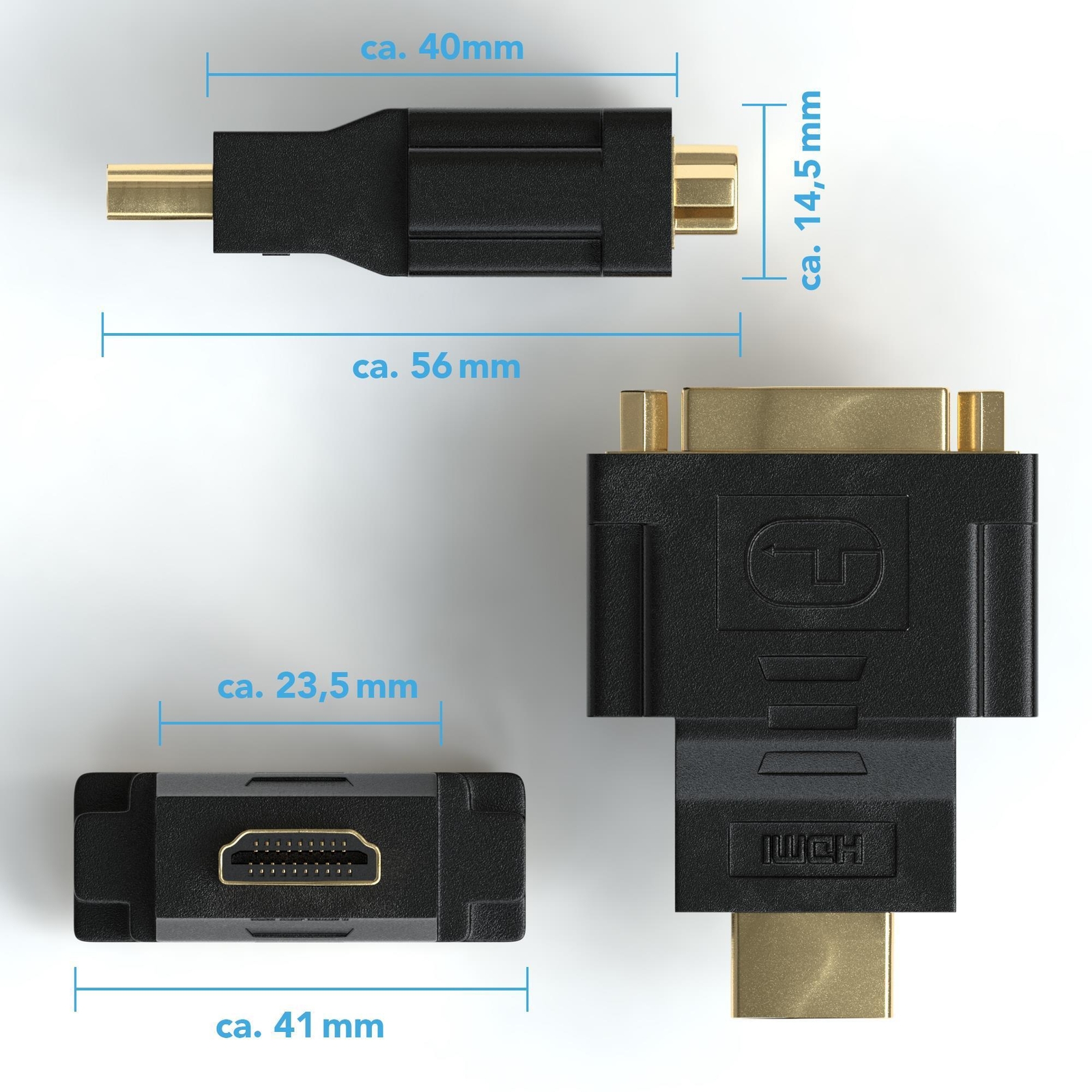 DVII (24+5) zu HDMI Adapter DVI Buchse auf HDMI Stecker Kontakte Vergoldet 4251111800065 eBay