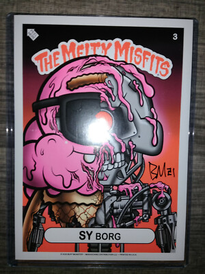 SIGNED JUMBO The Melty Misfits NYCC 'Sy Borg' Variant Buff Monster w/Top Loader