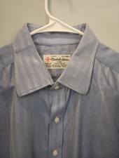 Turnbull Asser Mens 17.5-44 Vintage Made In England French Cuff Dress Shirt