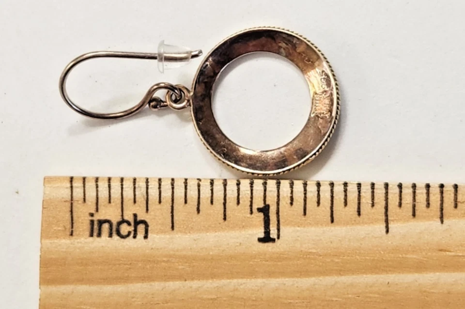 Brincos perfurados Anna Beck 925 prata esterlina 18K detalhes GP círculos pendurados - Imagem 4 de 4