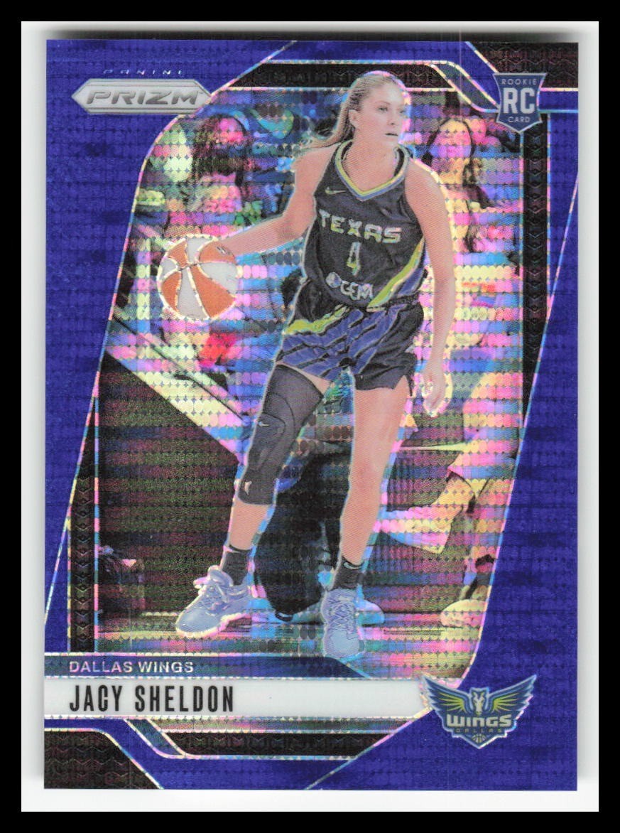 2024 Panini Prizm WNBA #4 Jacy Sheldon Blue Pulsar Prizm #/199
