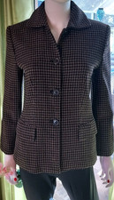 Ann Taylor: Light Wool Cotton Blend Tweed Blazer Lined Button w Pockets. Sz. 4