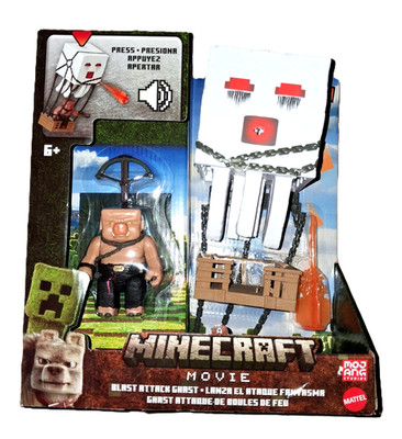 Minecraft Movie Blast Attack Ghast with Piglin Action Figure Set Sounds New