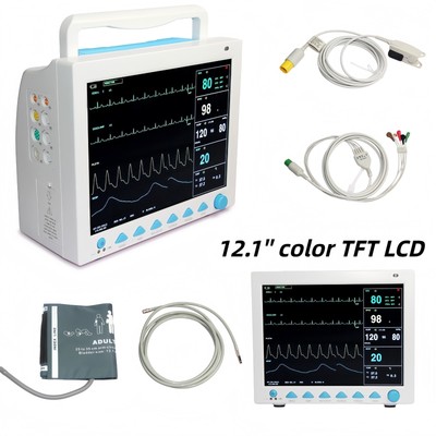 12'' Color LCD Patient Monitor  Multi-parameter Vital Signs Monitor ECG/NIBP/SP02