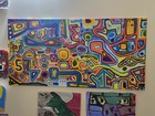 24x48 Large Colorful Abstract Acrylic Ultra Contemporary Handmade Painting